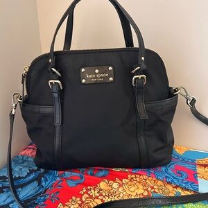 Kate Spade handheld, or Crossbody black vinyl bag